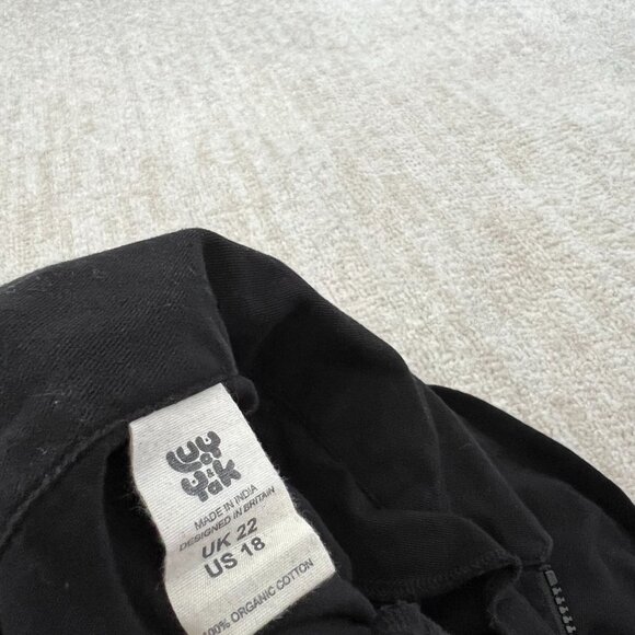 Lucy & Yak Ragan Black Cotton Wide Leg Short Sleeve Crop Jumpsuit 18 - Picture 2 of 11